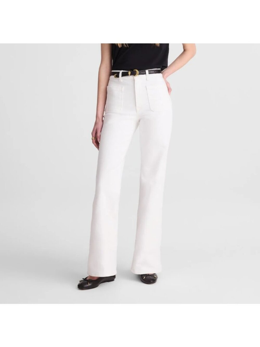 NWT Madewell Tall Emmy Wide-Leg Jean Sz 25T White Super Stretch High Rise NZ564